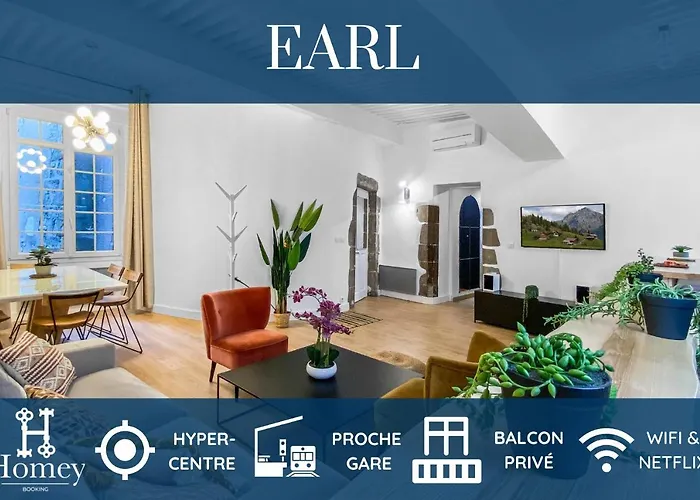 Homey Earl - Hypercentre - Proche Gare - Sauna Privatif - Balcon Prive - Wifi Gratuit