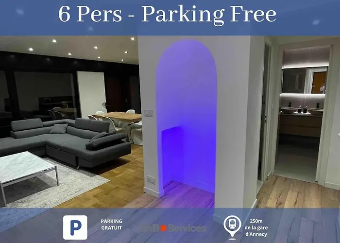 Annecy Centre-Ville: 3 Couchages, Parking