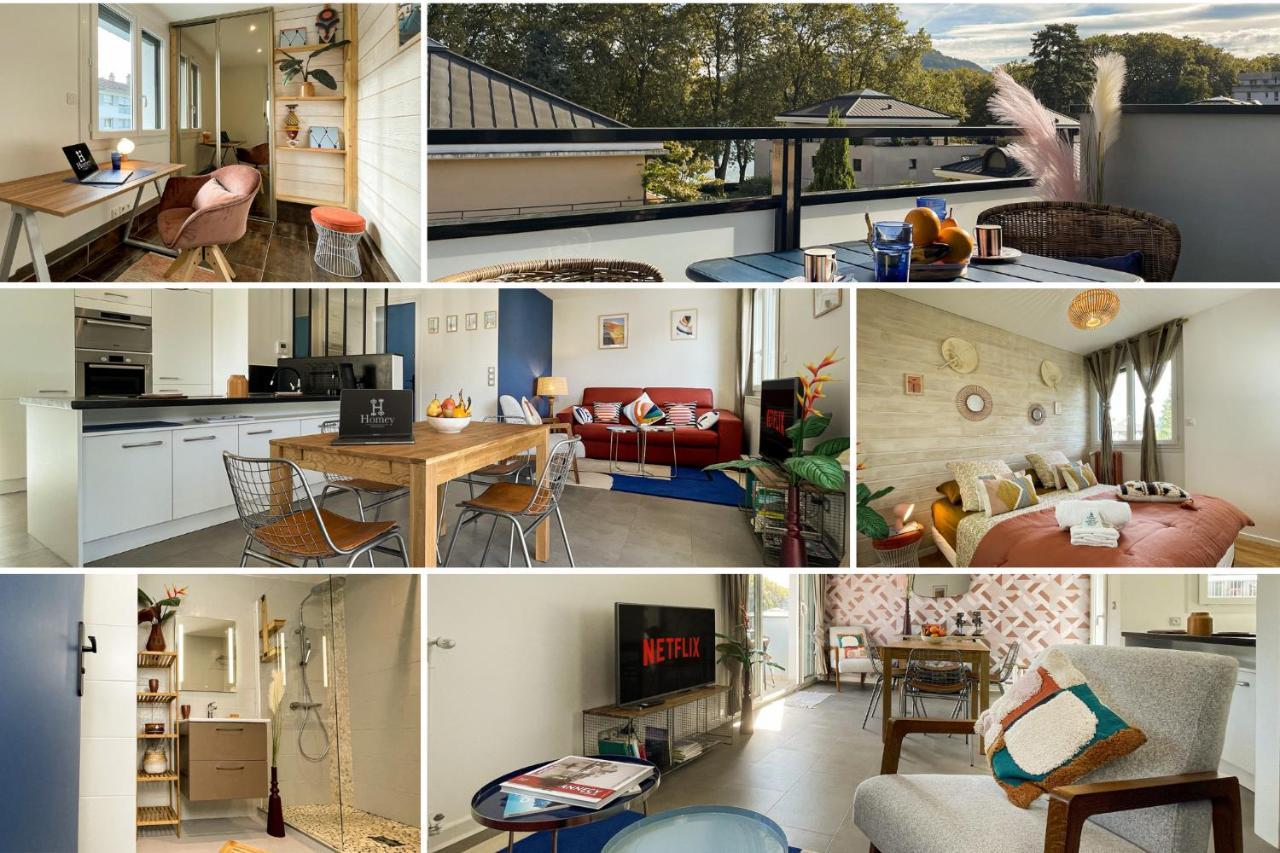 Apartment Homey Montaigne - New - A 1 Min A Pied Du D'annecy - 2 Balcons Prives - Avec 2 Chambres - Stationnement Gratuit Toute L'annee Sauf En Ete - Juin A Aout Annecy