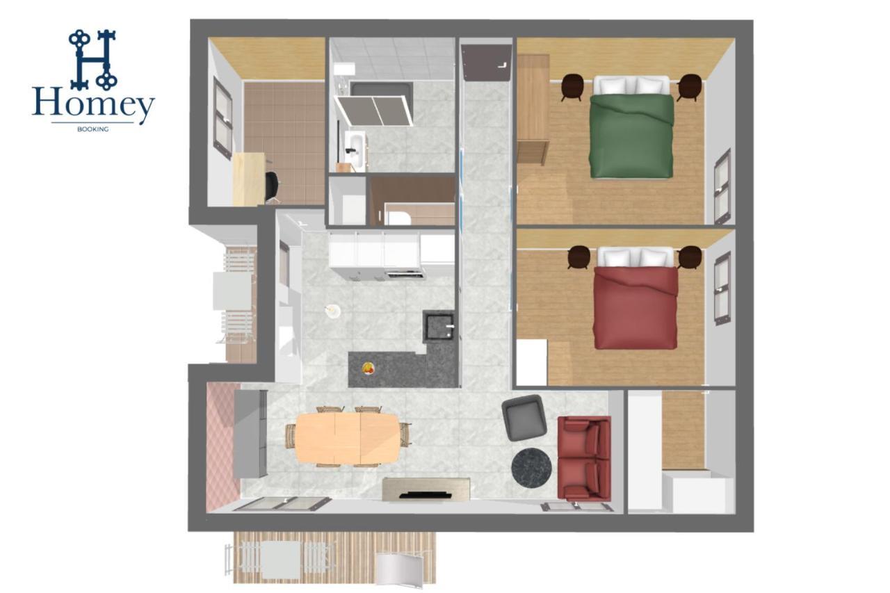 Homey Montaigne - New - A 1 Min A Pied Du D'annecy - 2 Balcons Prives - Avec 2 Chambres - Stationnement Gratuit Toute L'annee Sauf En Ete - Juin A Aout * Annecy