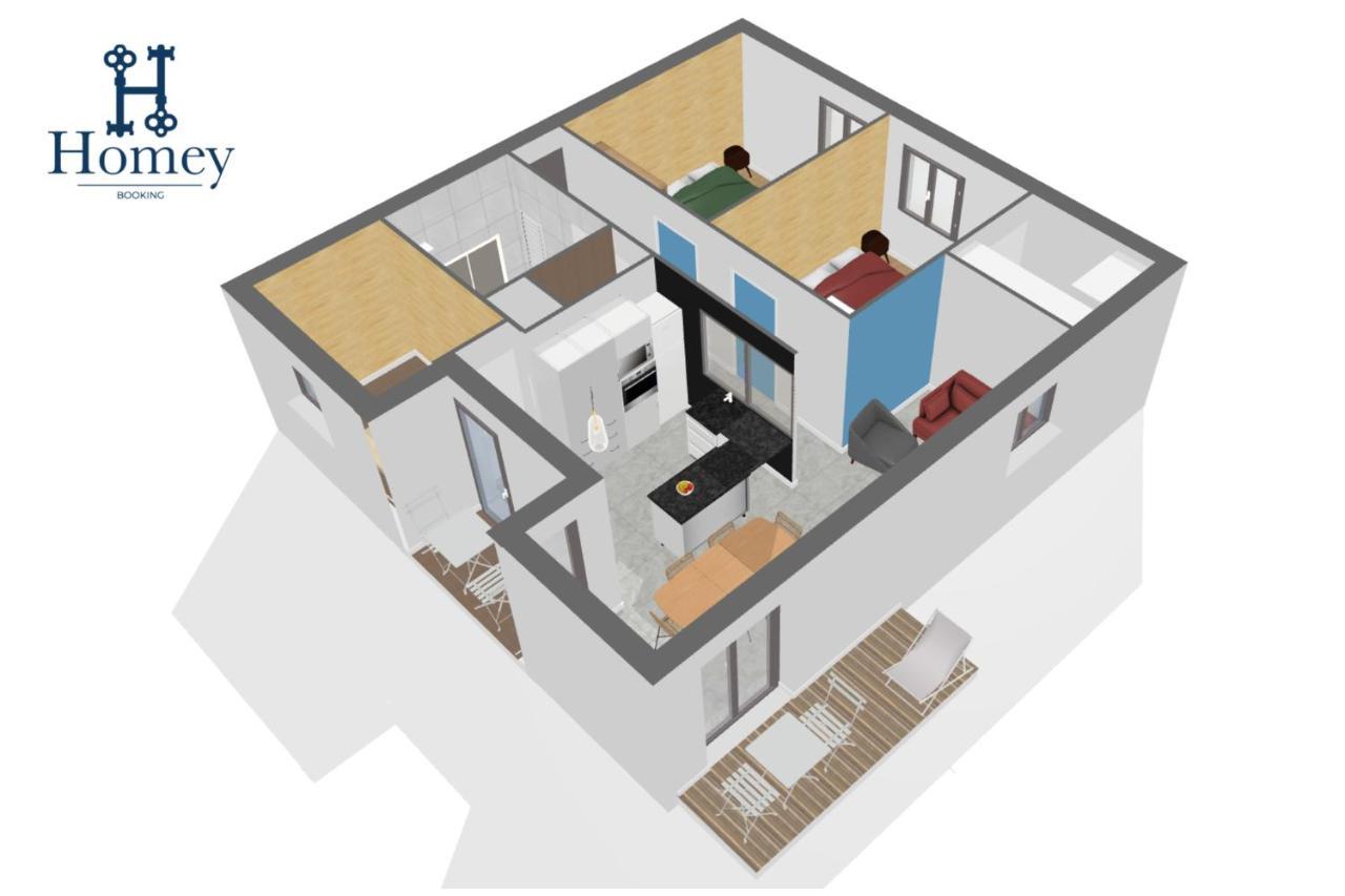 Homey Montaigne - New - A 1 Min A Pied Du D'annecy - 2 Balcons Prives - Avec 2 Chambres - Stationnement Gratuit Toute L'annee Sauf En Ete - Juin A Aout Apartment Annecy